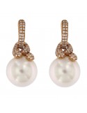 Coscia Earrings with Australian Pearls 12.5-13 mm and Diamonds for Women - 0
