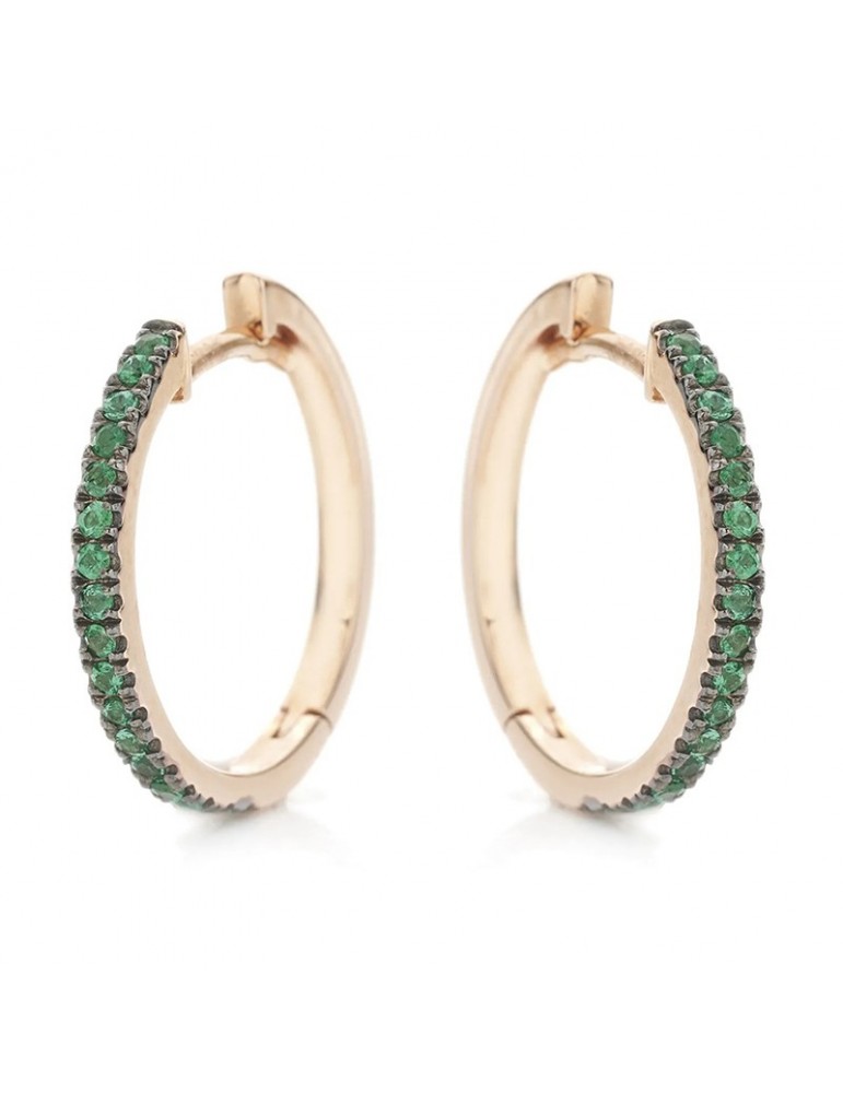 Orecchini Buonocore - Eternity Round - Cerchietto - Oro - Smeraldi 0,19 ct - 228O01EP