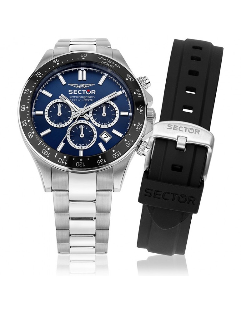 Special Pack Sector - 230 - Chronograph - Silver - 43mm-Blue