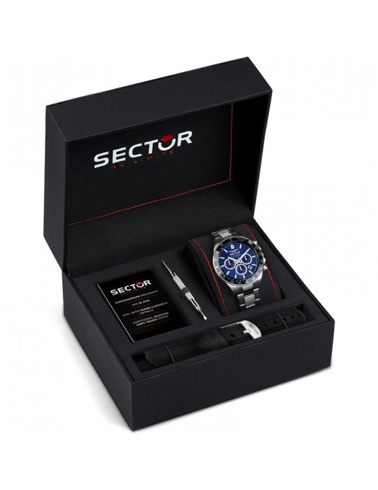 Special Pack Sector - 230 - Cronografo - Silver - 43mm-Blu-R3271661028