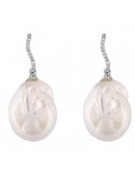 Coscia Earrings with Baroque Australia Pearls and Diamonds for Women - 0