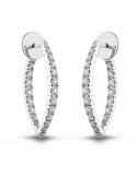 Buonocore Earrings - Eternity Round Oval in 18K White Gold with 1.19 ct Natural Diamonds - 0