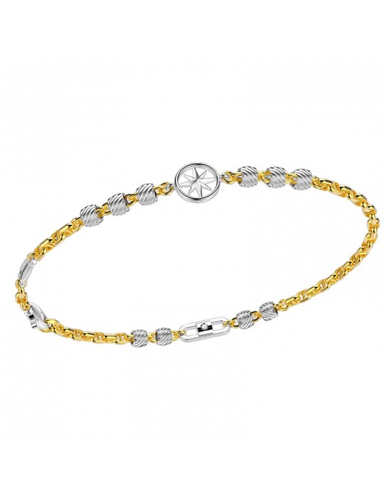 Zancan Bracelet for Men - Wind Rose in Yellow Gold with Natural Diamonds - 0
