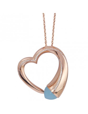 Collana Boccadamo - Caleida - Lunga - Cuore - Cristallo Acqua-KGR030RA