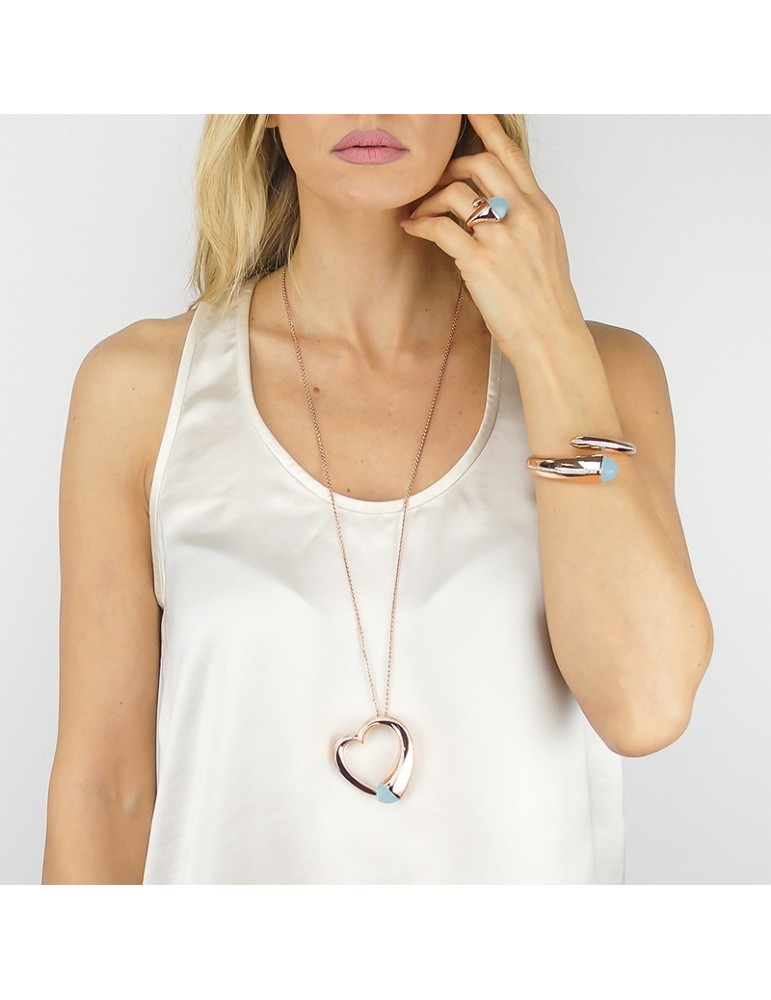 Collana Boccadamo - Caleida - Lunga - Cuore - Cristallo Acqua-KGR030RA