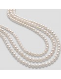 Miluna Women's Necklace - Freshwater Pearl String 6.5 - 7 mm and 18K Yellow Gold Clasp - 0