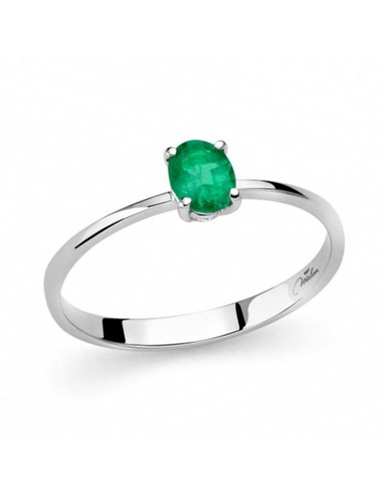 Anello Miluna - Oro Bianco 18 carati - Smeraldo Verde 0,32 ct - LID3408