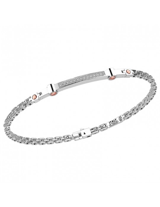 Zancan Bracelet for Men - in White Gold with Natural Diamonds - 0