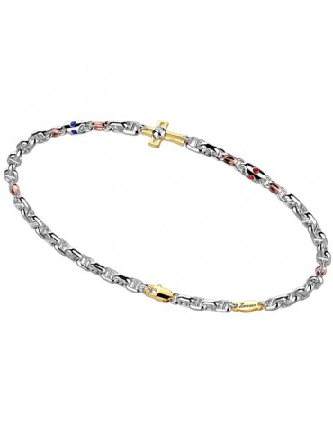 Bracciale Zancan - Insignia Gold - Croce - Diamanti-Zaffiri-EB904BGRZR