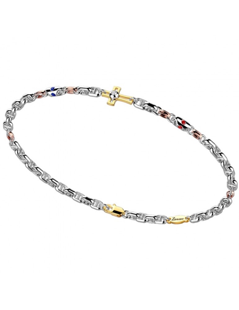 Zancan Bracelet for Men - in White Gold with Rood and Natural Diamonds - 0