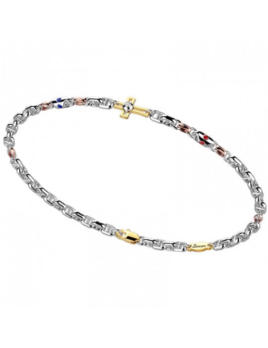 Zancan Bracelet for Men - in White Gold with Rood and Natural Diamonds - 0