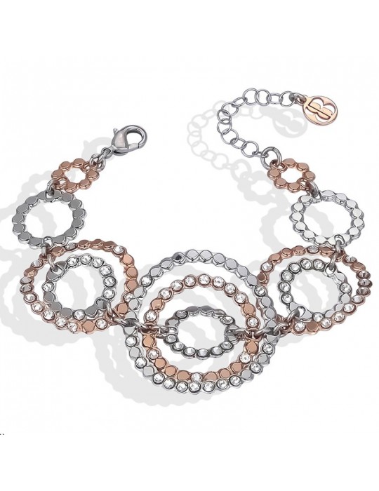Boccadamo Bracelet - Magic Circle - Gold - Circles - Crystals-XBR926RS