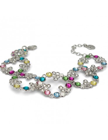 Bracciale Boccadamo - Magic Circle - Silver -Cristalli Colorati-XBR969