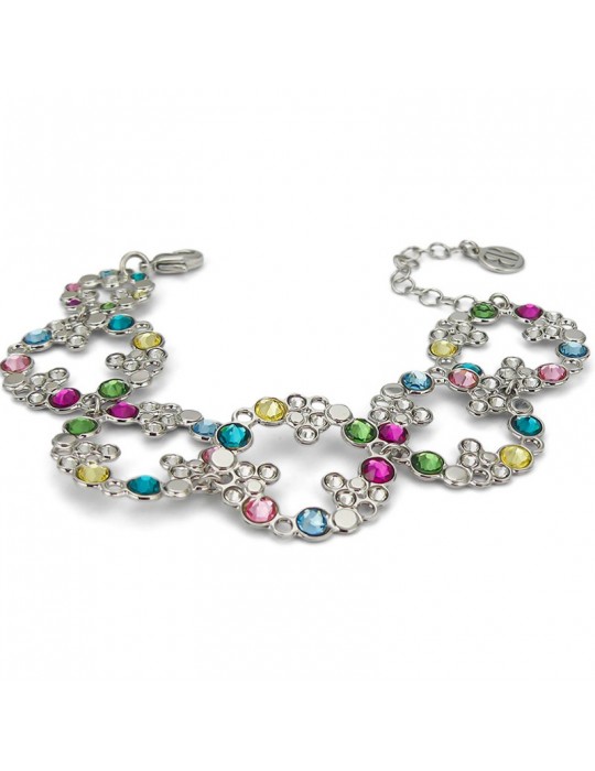Bracciale Boccadamo - Magic Circle - Silver -Cristalli Colorati-XBR969