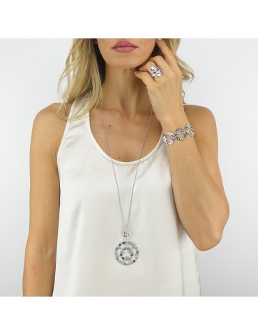Boccadamo Bracelet - Magic Circle - Silver - Colored Crystals-XBR969 2