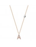 Collana Buonocore - Oro Rosa 18 carati - Lettera A - Diamanti 0,06 ct - 012CADP