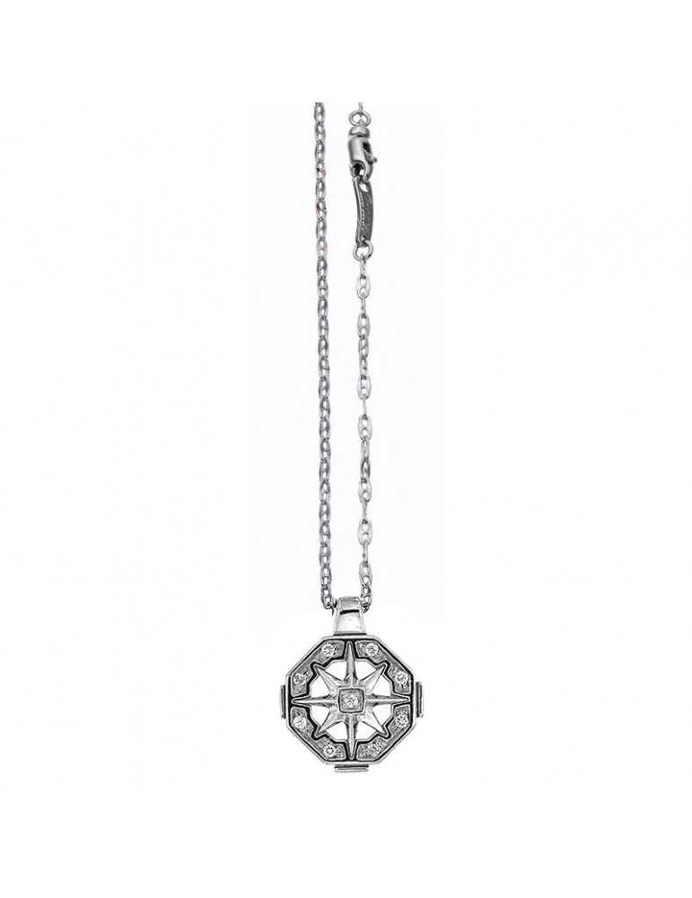 Collana Zancan - Insignia - Rosa dei Venti -Oro Bianco-Diamanti-EC723B