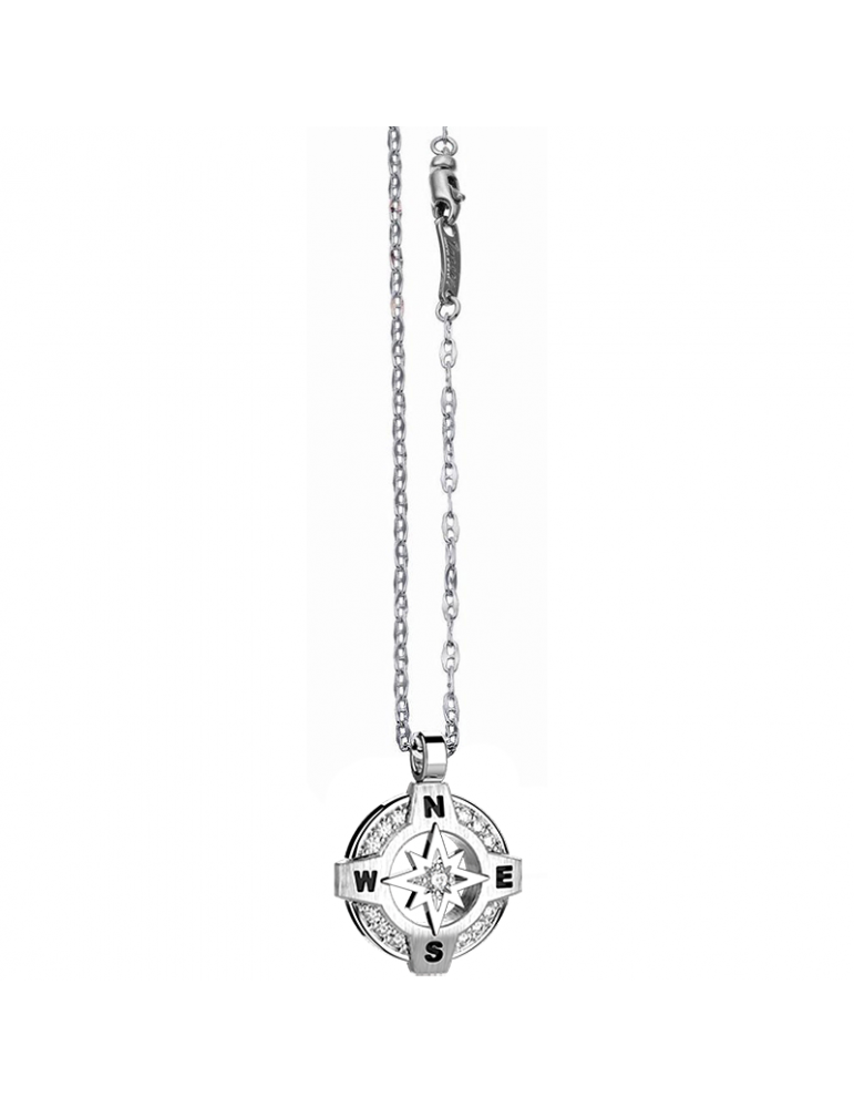 Collana Zancan - Insignia - Rosa dei Venti -Oro Bianco-Diamanti-EC725B
