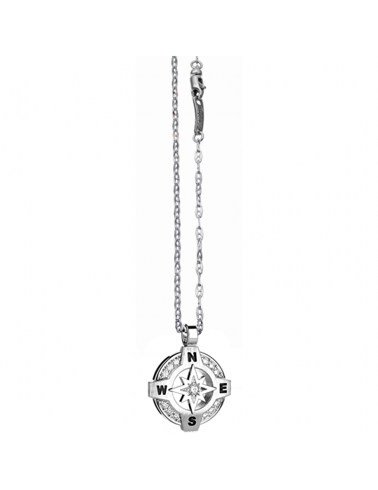 Collana Zancan - Insignia - Rosa dei Venti -Oro Bianco-Diamanti-EC725B