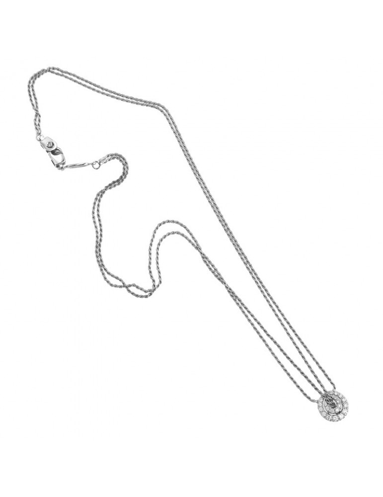 Salvini Woman's Necklace - in 18K White Gold with Pendant and 0,38 carat Natural Diamonds - 0
