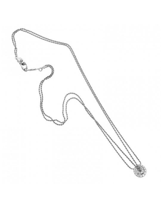 Salvini Woman's Necklace - in 18K White Gold with Pendant and 0,38 carat Natural Diamonds - 0