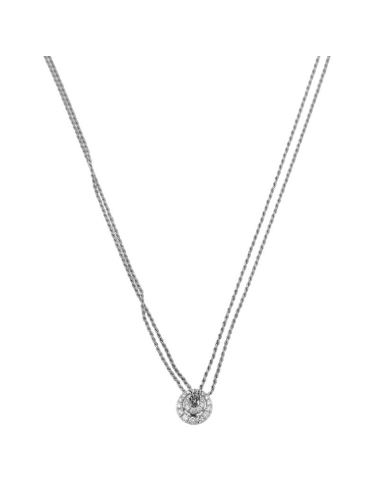 Salvini Woman's Necklace - in 18K White Gold with Pendant and 0,38 carat Natural Diamonds - 0