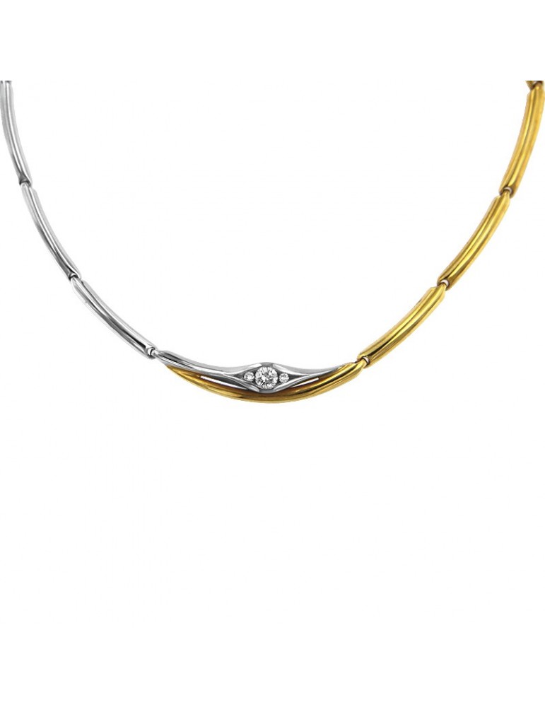 Salvini Woman's Necklace in 18K White and Yellow Gold with Eye