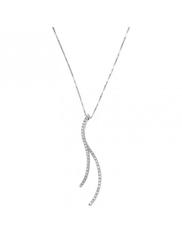 Salvini Woman's Necklace - in 18K White Gold with Fantasy Pendant and 0.45 carat Natural Diamonds - 0
