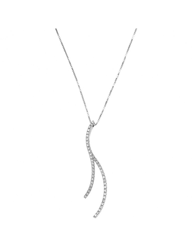 Collana Salvini - Oro Bianco 18 carati - Pendente Fantasia - Diamanti