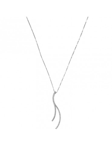 Salvini Woman's Necklace - in 18K White Gold with Fantasy Pendant and 0.45 carat Natural Diamonds - 0 2