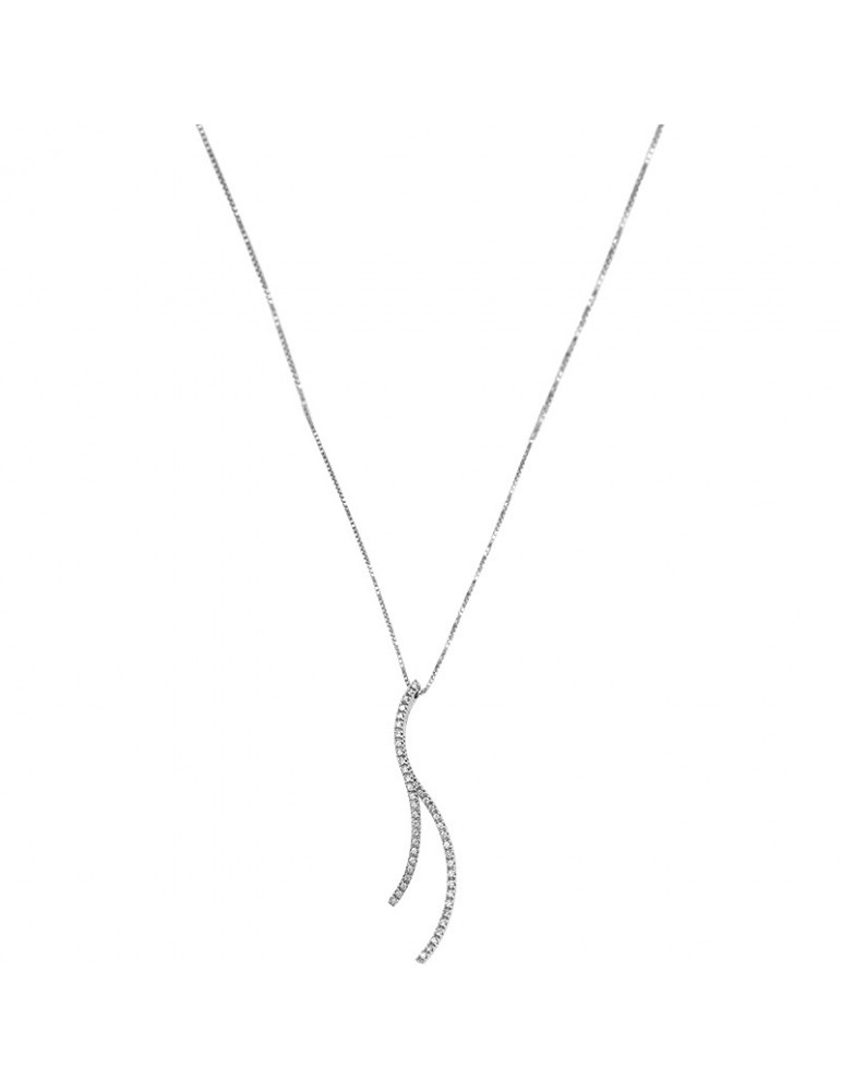 Collana Salvini - Oro Bianco 18 carati - Pendente Fantasia - Diamanti