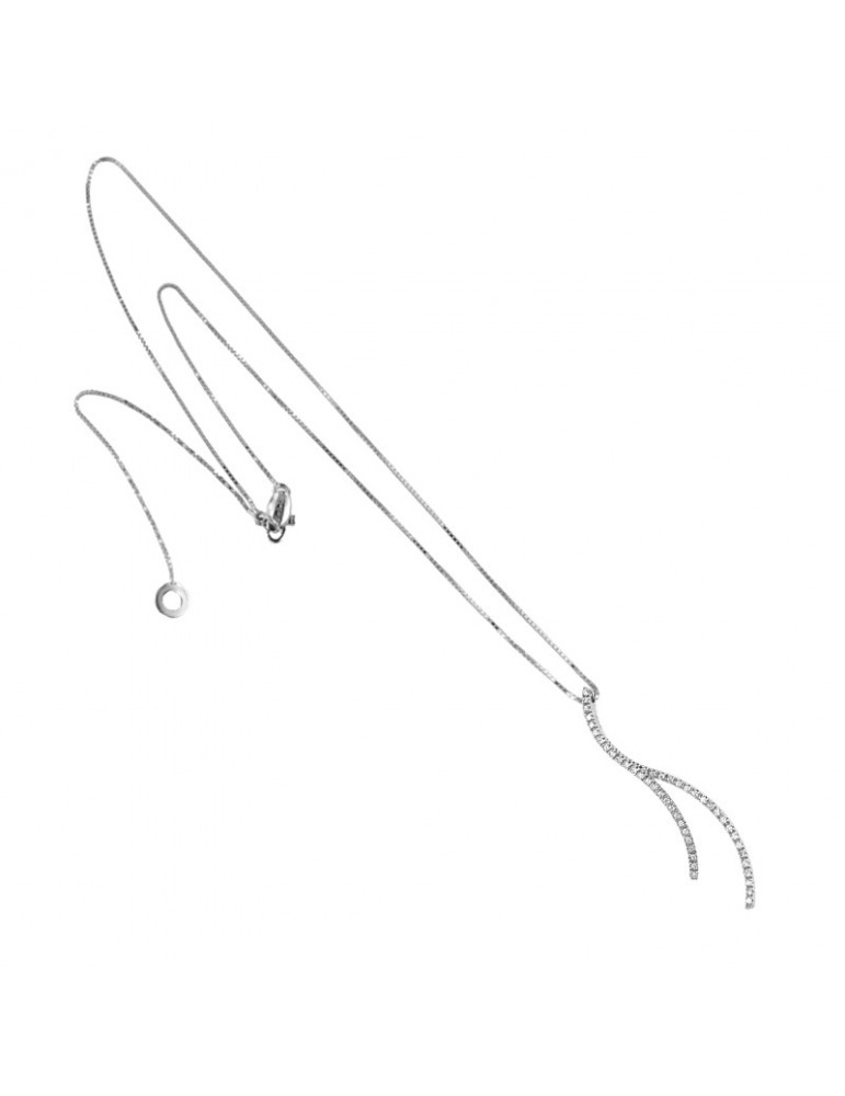 Salvini Woman's Necklace - in 18K White Gold with Fantasy Pendant and 0.45 carat Natural Diamonds - 0