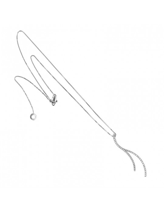 Salvini Woman's Necklace - in 18K White Gold with Fantasy Pendant and 0.45 carat Natural Diamonds - 0