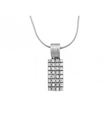 Salvini Woman's Necklace - in 18K White Gold with Pendant and 0.62 carat Natural Diamonds - 0