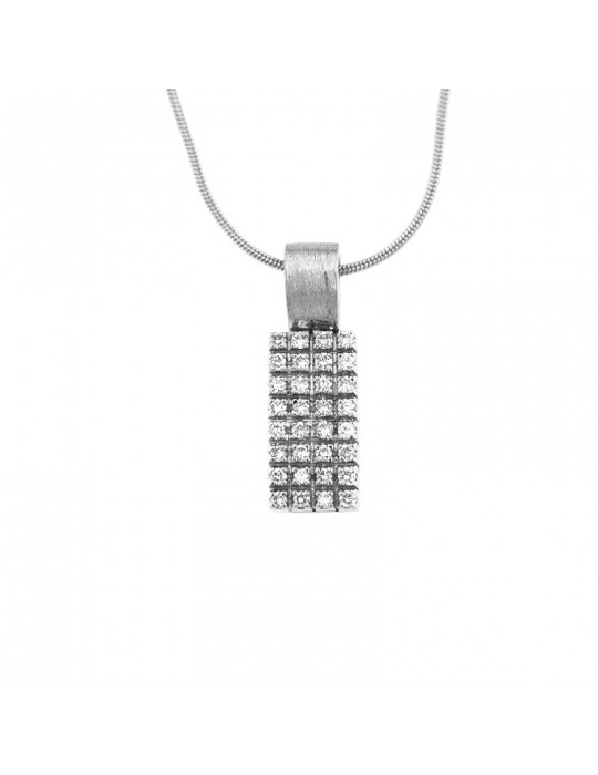 Salvini Woman's Necklace - in 18K White Gold with Pendant and 0.62 carat Natural Diamonds - 0