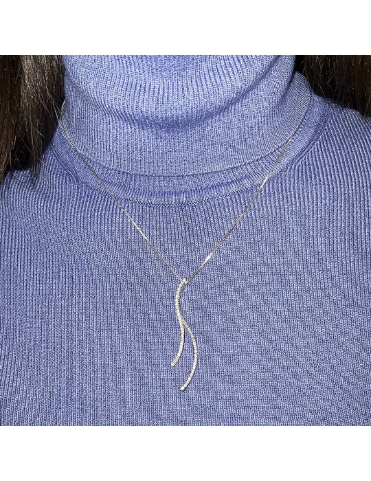 Salvini Woman's Necklace - in 18K White Gold with Fantasy Pendant and 0.45 carat Natural Diamonds - 0