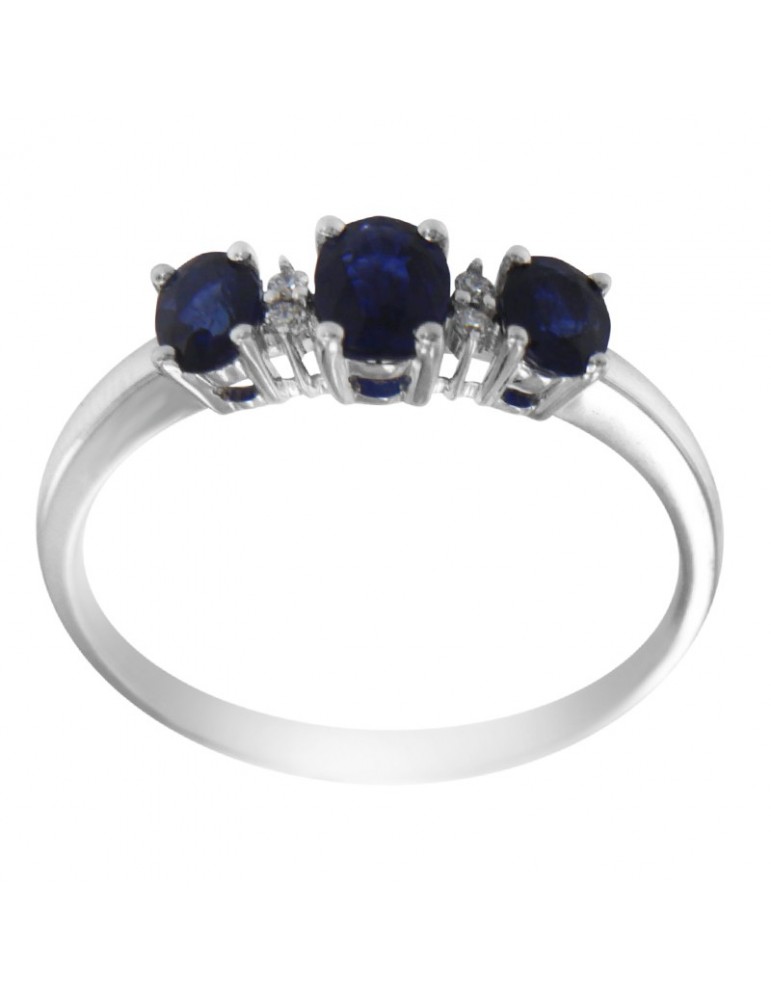 Anello Giorgio Visconti Trilogy Oro Diamanti Zaffiri 0,94