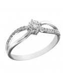 Giorgio Visconti Woman's Ring - Band in 18K White Gold with 0.17 ct Natural Diamonds - 0