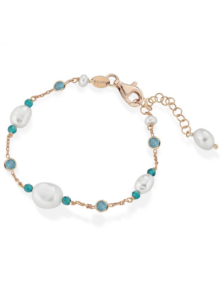 Bracciale Lelune Glamour -Cristelle Summer-Rose-Zirconi-Perle-LGBR5121
