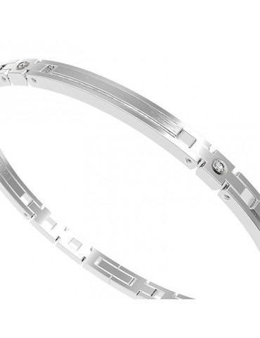 Bracciale Zancan - Hi-Teck - Acciaio Rigido - Zaffiri Bianchi - EHB084 2