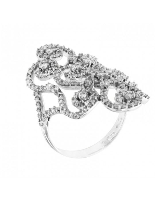 Anello Chirico - Fantasia - Oro Bianco 18 carati - Diamanti Naturali 1,61 ct