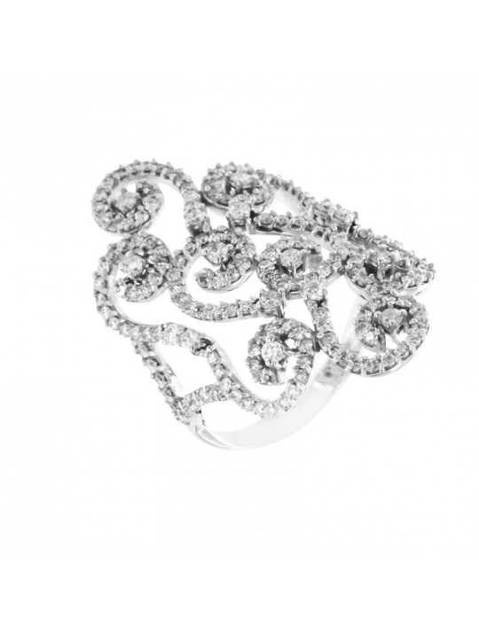 Anello Chirico - Fantasia - Oro Bianco 18 carati - Diamanti Naturali 1,61 ct