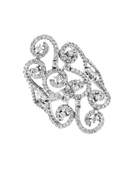 Anello Chirico - Fantasia - Oro Bianco 18 carati - Diamanti Naturali 1,61 ct
