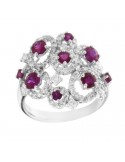Anello Chirico - Fantasia - Oro - Diamanti Naturali - Rubini 1,28 ct