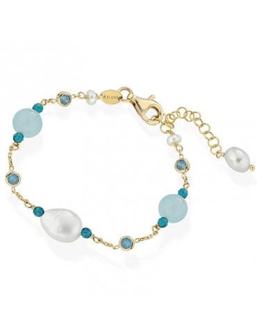 Bracciale Lelune Glamour - Cristelle Summer -Gold-Giada-Perle-LGBR5162