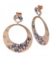 Boccadamo Women's Earrings - Mediterranean Harem Pendants Rose Gold Circle with Colored Crystals