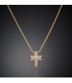 Chiara Ferragni Women's Necklace - Gold Crosses with Squared Cross Pendant and White Zircons - 0