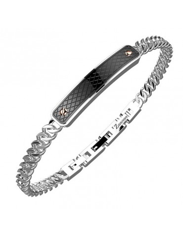 Bracciale Zancan Uomo - Hi-Teck - Catena - Acciaio - Placca - EHB175