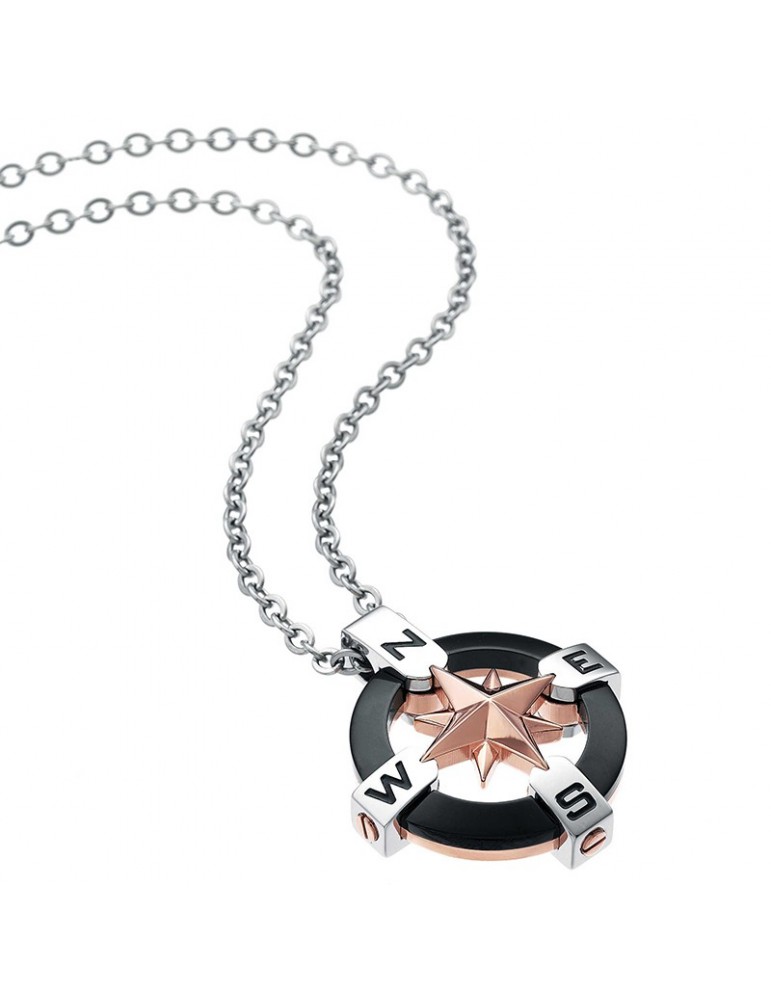 Collana Zancan per Uomo - Hi-Teck - Acciaio - Rosa Dei Venti - EHC014