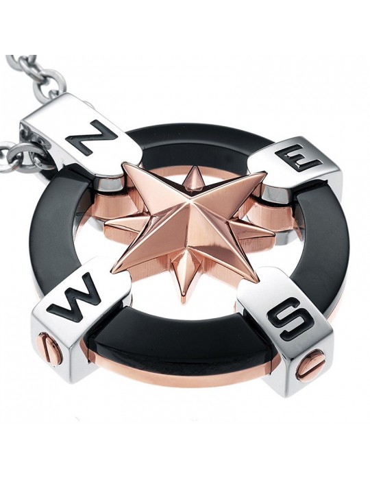 Collana Zancan per Uomo - Hi-Teck - Acciaio - Rosa Dei Venti - EHC014